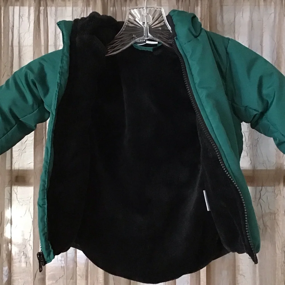 Kids Green Puffer Jacket - Picture 3 of 4